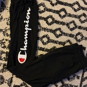 Champion Kids Black Sweatpants with Logo